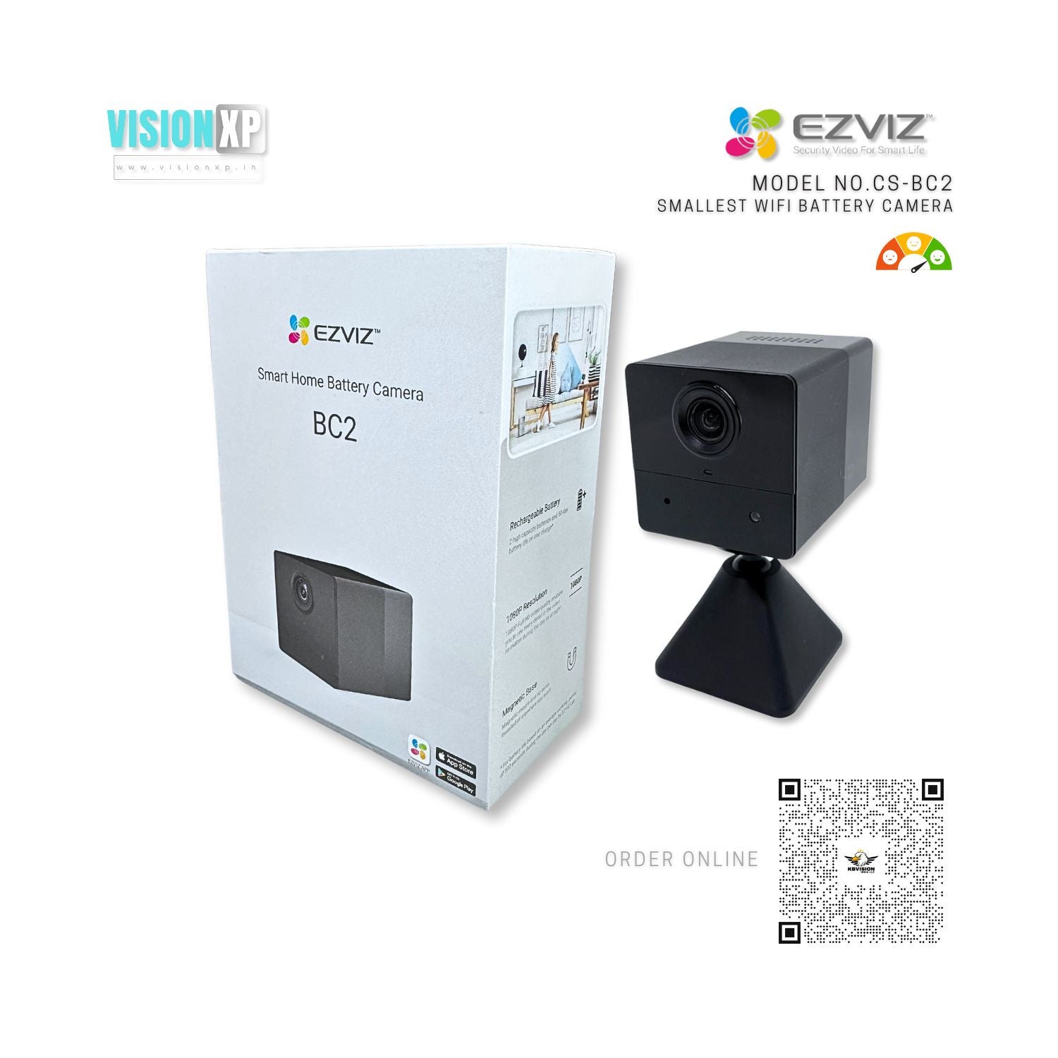 Ezviz CS-BC2 Smallest Wi-Fi Smart Home Battery Camera Ezviz CS-BC2 Smallest Wi-Fi Smart Home Battery Camera